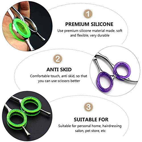 M I A 12 piezas de tijeras de silicona suave, anillos de dedo, insertos de corte para el pulgar, accesorios para tijeras de peluquero (color surtidos)