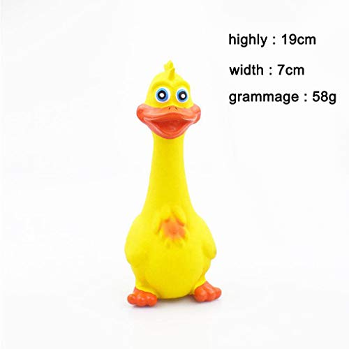 MagiDeal Juguete de Goma de Pollo, Juguete novedoso de Broma chillido de Goma Pato de Pollo chirriante Juguete de Perro chirriante Juguete de mordedura de - Amarillo 19x7cm