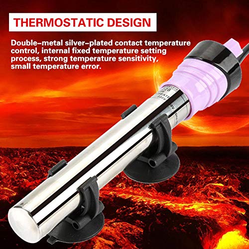 Minnya Calentador Sumergible para acuarios Calentador automático termostático eléctrico Calentador de Acero Inoxidable a Prueba de explosiones de Acero Inoxidable Bar de Agua Dulce(500W)