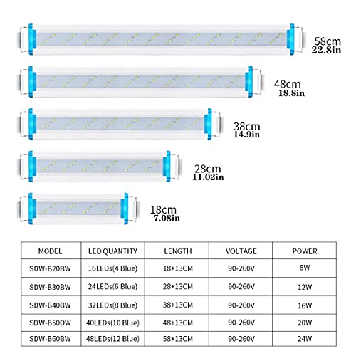MOHAN88 LED súper Delgados iluminación de Acuario luz de Planta acuática lámpara de Clip Impermeable Extensible para pecera 90-260V