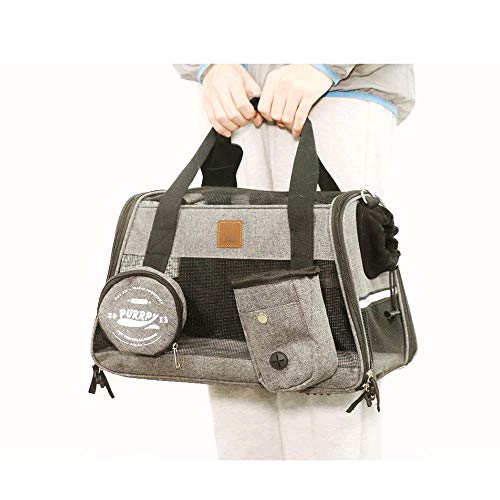 Multifuncional Portador Animal Doméstico, Gato Perro Perrito Jaula Portátil Extraíble para Mascotas Sostenedor Bolso,Mensajero Bolso Doble Finalidad Transpirable Portador Animal Doméstico,Gris