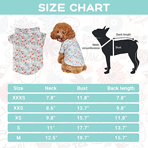NIBESSER Ropa para perros, camiseta con estampado de flores, camisetas de manga corta, para perros, cachorros, suéter sin mangas, para primavera y verano (azul (manga corta), L)