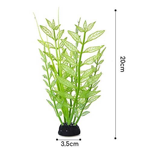 Nobleza - (20CM 6 Piezas Plantas de Acuario Artificiales con Efecto Luminoso, Adornos para Acuarios, Decoración de Peceras, Textura Realista | Silicona Ecológica No Altera Los Parametros del Agua