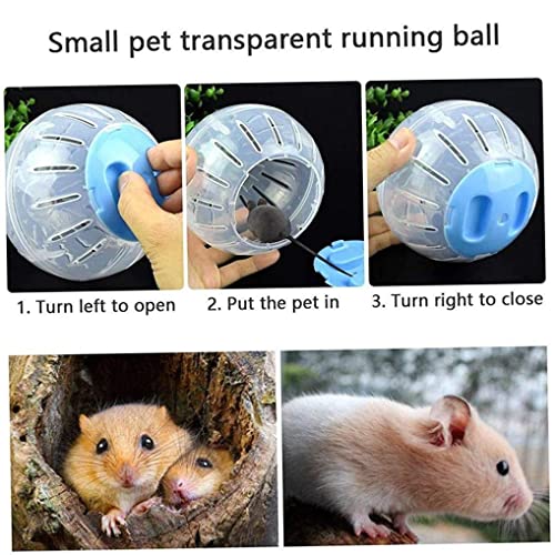 Obelunrp Pet Bola Redonda Animal hámster Ratones Juguete Transparente hámster Bola pequeños Animales Jaula Accesorios