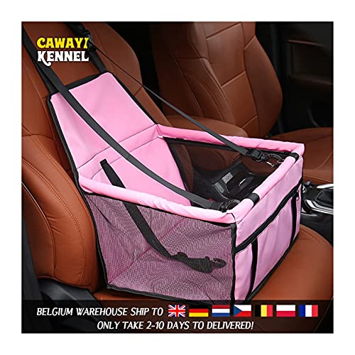 OMYLFQ Asientos de automóviles para Perros, Cubierta de Asiento para Perros de Viaje Cubierta Plegable Hamaca Pet Pet Bolsa Llevar para Gatos Dogs Transportin (Color : Pink, Size : 40x30x25cm)