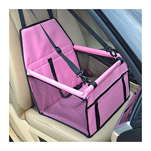 OMYLFQ Asientos de automóviles para Perros, Cubierta de Asiento para Perros de Viaje Cubierta Plegable Hamaca Pet Pet Bolsa Llevar para Gatos Dogs Transportin (Color : Pink, Size : 40x30x25cm)
