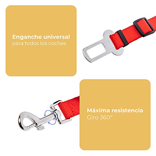 Pack Viaje Mascotas : 2 Cinturon Perro Coche + Bebedero dispensador portatil con Sistema Anti Goteo/Pack Especial Perros para Coches Accesorios para Mascota
