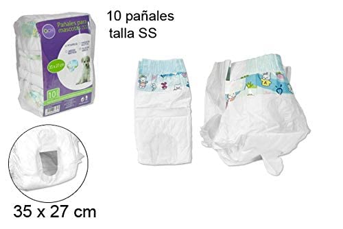 Pañales para Mascotas. Talla SS (35 x 27 cm). Paquete 10 Unidades