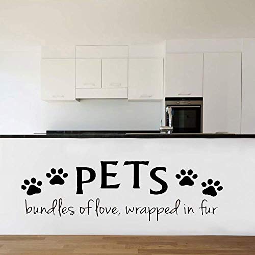 Pegatinas de vinilo para pared con diseño de mascotas, paquete de amor, diseño de cachorro, gato, perro, familia, peluquería, tienda, veterinario, oficina, decoración de casa, 36 x 97 cm