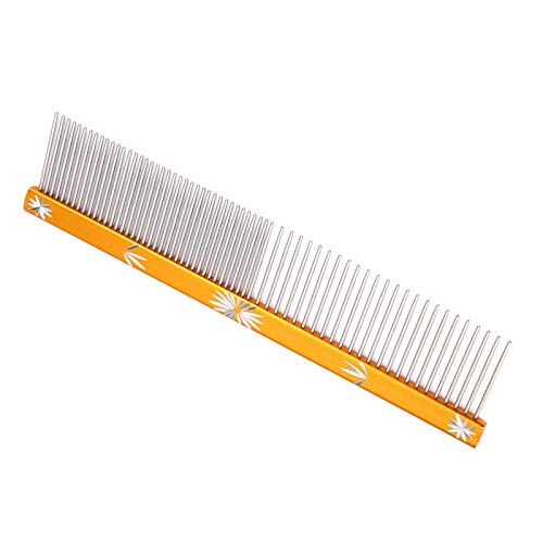 Peine Antiestático para Mascotas, Peine Ligero para Mascotas, Herramienta de Peluquería para Mascotas, Herramienta de Aseo para Mascotas para el Cuidado del Cabello de Mascotas(oro)