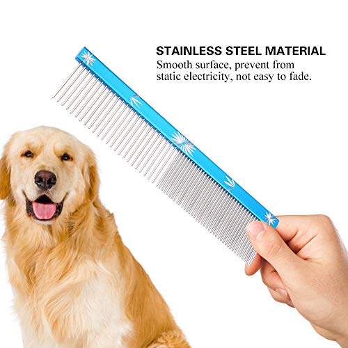 Peine Antiestático para Mascotas, Peine para el Pelo de Mascotas, Recortador de Pelo Antiestático, Peine de Peluquería para Gatos, Aseo para Mascotas para el Cuidado del Pelo de Mascotas(azul)