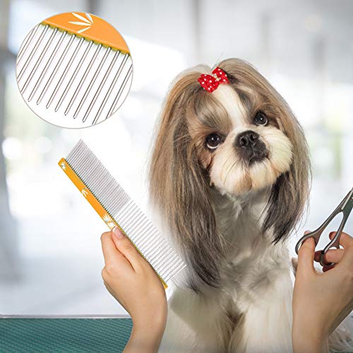 Peine para Mascotas, Herramienta de Peluquería Ligera para Mascotas Peine Antiestático para Mascotas para el Cuidado del Cabello de Mascotas para Perros Grandes, Medianos Y Pequeños(oro)