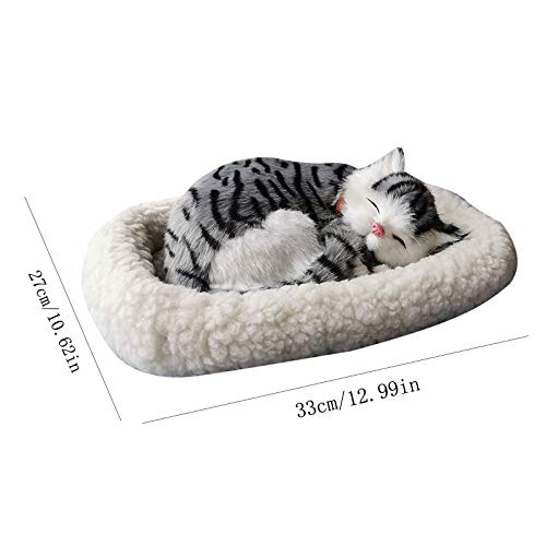 Peluche realista para dormir con diseño de gato peludo, con estera creativa, decoración de animales creativos, fotografía, apoyo realista para dormir gato