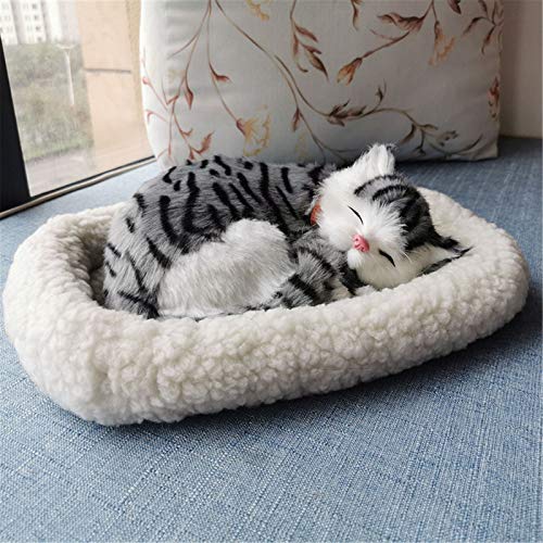 Peluche realista para dormir con diseño de gato peludo, con estera creativa, decoración de animales creativos, fotografía, apoyo realista para dormir gato