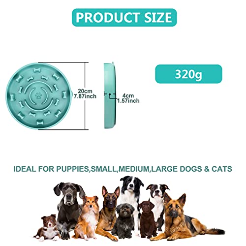 Perro de Mascota Slow Food Bowl,Comedero Perro Gato,Comedero Lento,Comedero para Mascotas Bebedero Cuenco Bol Recipiente,La pérdida de Peso Ayuda a la digestión Herramienta para Mascotas(Verde)