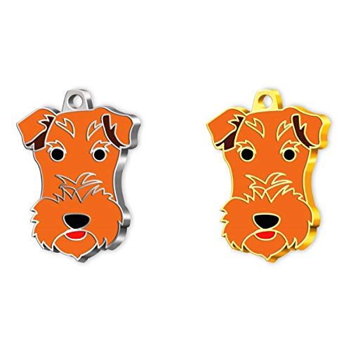 Pet Tag Art Fox Terrier Dog Etiqueta de Mascota Personalizada grabada, Etiqueta de Perro, Etiqueta de identificación de Mascota