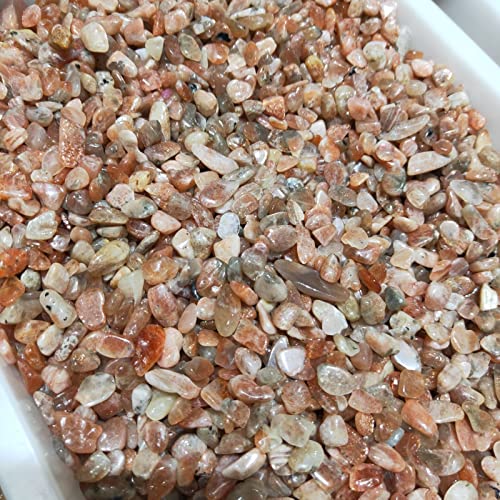 Piedra lunar Natural de 1000g, grava de cristal naranja, piedras pulidas, espécimen Mineral, curación, Reiki, pecera, maceta, decoración,100 gramos