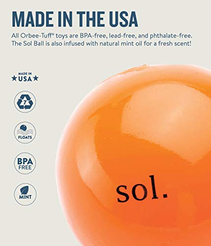 Planet Dog Orbee-Tuff Sol - Pelota con dispensador de recompensas para perros - Naranja