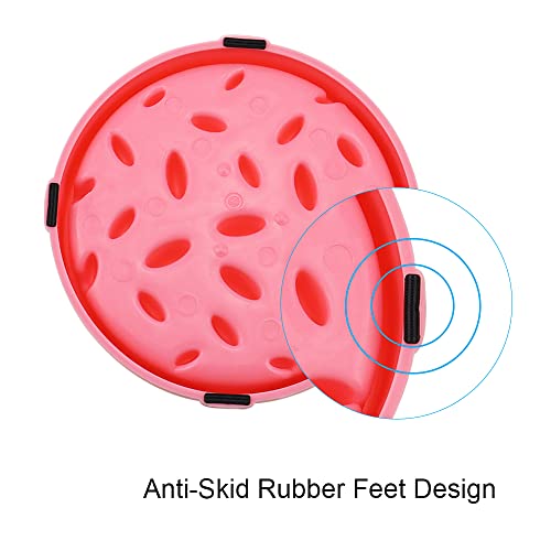 PLCatis Comedero Lento para Perros 20 x 5 cm Comedero de Perros para Ralentizar la Comida Seguro y Antideslizante Cuenco para Perros Ansiosos Alimentación Saludable - Plástico Rosa