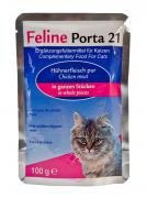 Porta 21 para felinos Carne de gallina natural puro 6 x 100 g