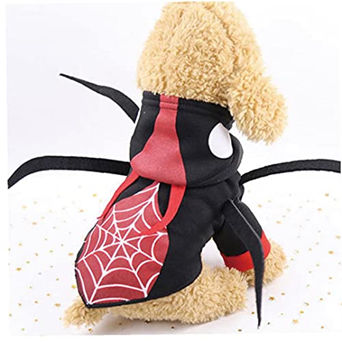 Ruluti Pet Halloween Spider Traje Simulación Perro Spiderman Cosplay Hoodie Perros Perros Cats Decoración Vacaciones Disfraz