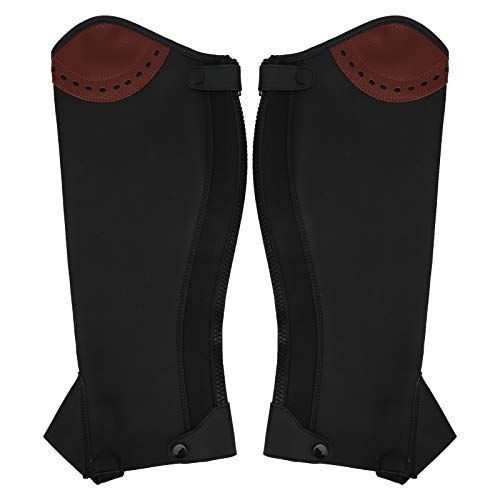 SALUTUY 2 Piezas de Cuero de la PU Super Fibra Half Chap Equipo Protector de Cuerpo para Montar a Caballo, cómodo Protector de Pierna para Montar a Caballo Ecuestre para Adultos(S)