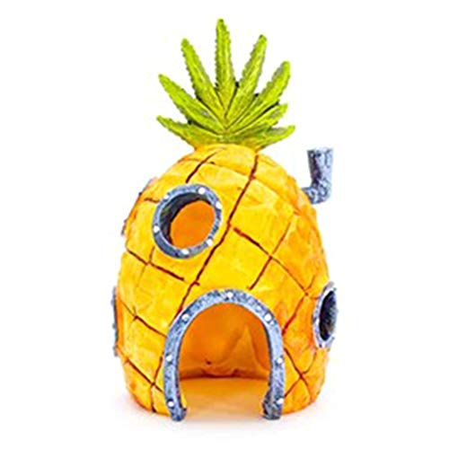 Sarari Piscis de resina con forma de piña y peces, decoración segura para el hogar, para paisajismo, acuario, accesorios
