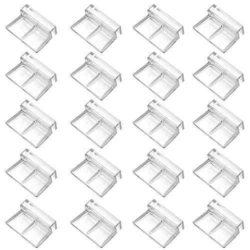 SDFSA 20 Piezas Acuario Clip de Soporte, Soporte de Acrílico para Pecera, Acuario Tanque de Clip de Soporte, 6 mm Claro Acrílico Universal Soporte de La Cubierta del Acuario para Acuarios Sin Montura