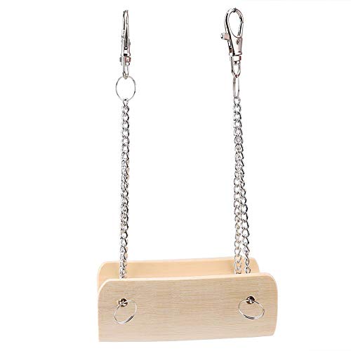 Sheens Pet Bamboo Hanging Hamster Swing Divertido Juguete con Bell Hamster Gerbil Rata Pequeño Loro Juguete Mini Puente Colgante Hamster Jaula Cama Accesorios Regalo Colgando Soporte Patio de Juegos