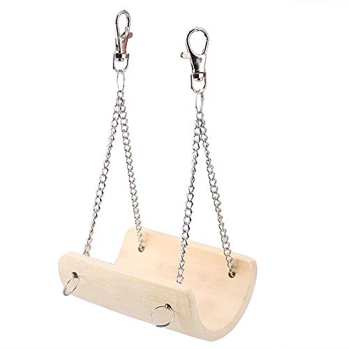 Sheens Pet Bamboo Hanging Hamster Swing Divertido Juguete con Bell Hamster Gerbil Rata Pequeño Loro Juguete Mini Puente Colgante Hamster Jaula Cama Accesorios Regalo Colgando Soporte Patio de Juegos