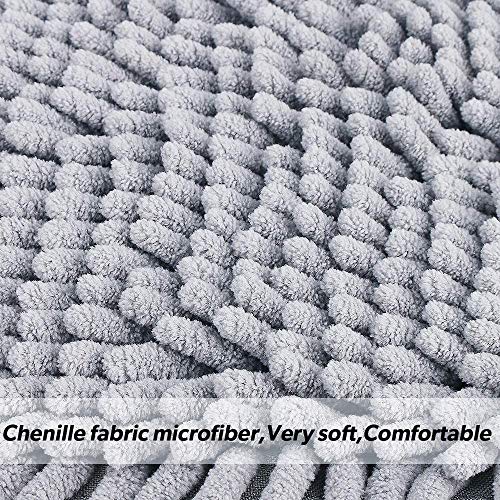 Skingwa Toalla de limpieza, multifuncional toalla de ducha para perros ultra absorbente microfibra Chenille perro baño seco toalla para aseo 13.8 x 31.5 cm (gris)
