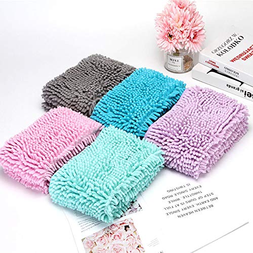 Skingwa Toalla de limpieza, multifuncional toalla de ducha para perros ultra absorbente microfibra Chenille perro baño seco toalla para aseo 13.8 x 31.5 cm (gris)