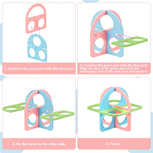 Skylety Juego de 5 Juguetes de Hámster Incluye Casa Puente de Arcoiris Balancín Columpio Colgante Escalera Juguetes de Ejercicio Físico para Hámster Mascotas Pequeñas Jaulas DIY (Rosa) (Rosa)