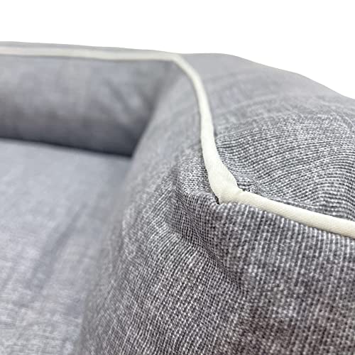Sofa Cama para Perro Grande Estilo Lounge Perros Mascotas Grandes Copos Viscoelástica 3D, Impermeable, desenfundable 90 x 60 x 35 cm L - Gris