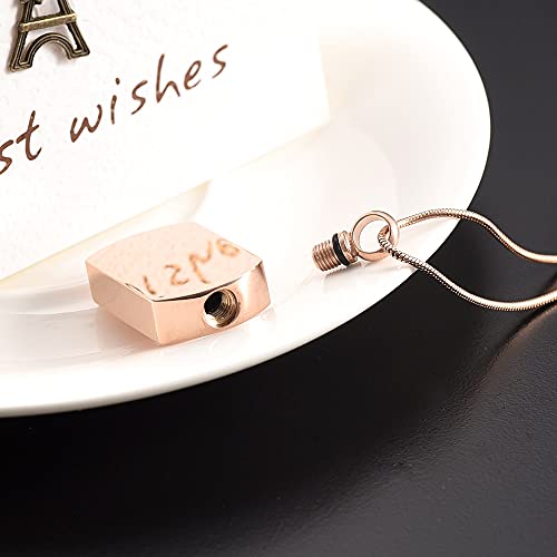 TIANZXS Colgante de cremación de Perro Polaco, joyería Conmemorativa para Mascotas, Recuerdo de Cenizas (Negro) + Cadena de 20 Pulgadas Gratis + Kit de Relleno de   Oro Rosa