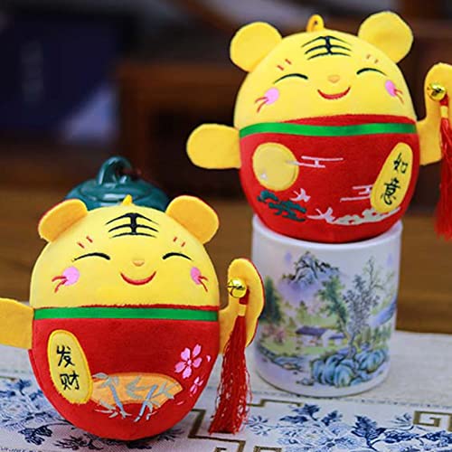 Tigre de Año Nuevo chino 2022, mascota de tigre, tigre, muñeca de mascota, festivo, regalo de festival, mini decoración, tigre, colgante de mascota para celebrar tigre, colgante de mascota ANLV 10 cm