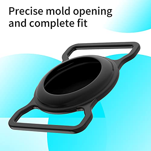 TOCYORIC Funda Protectora de Silicona para Apple Airtag, Accesorios Ajustables de Seguimiento GPS Antipérdida para Collar de Mascotas, 4 Unidades, Negro