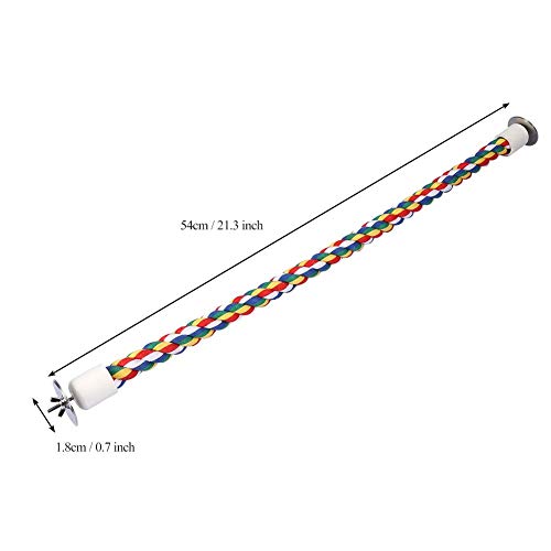 TOPINCN Pájaro De Pie Perca Suave Colorido Saludable Algodón Cuerda Loro Pájaro Bungee Juguete Regalo Columpio Colgante Jaula Accesorios Decoración