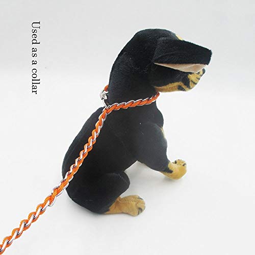 TOYYPAY Color al Azar de Ajuste Anti-mordedura Correa del Perro Anti-perdió y Formación Duradero for Mascotas Cuerda Hecha por Cadena del Hierro y Nylon for pequeñas y Medianas Perros