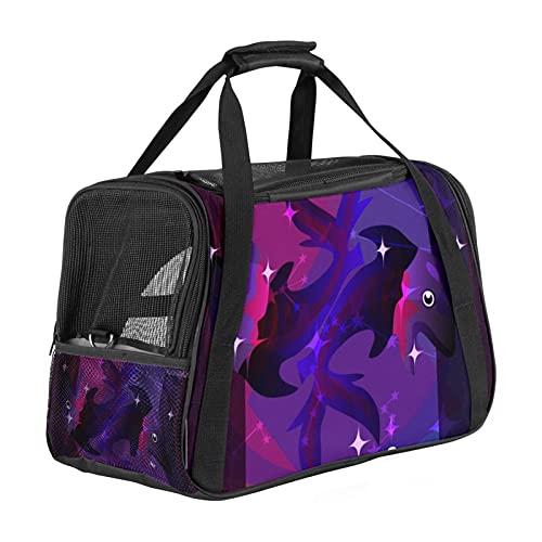 Transportador de mascotas chino Zodiac Piscis suave para mascotas Transportadores de viaje para gatos, perros cachorros comodidad portátil plegable bolsa de mascotas aprobada por aerolínea