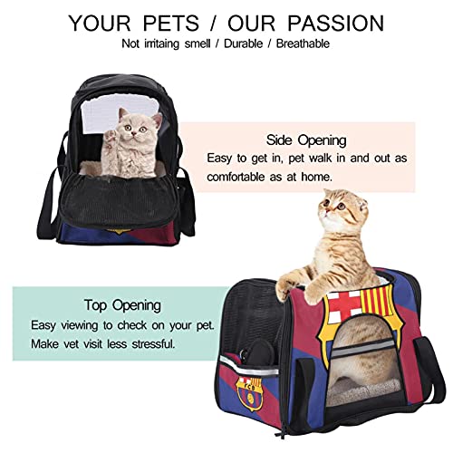 Transportador de mascotas Color Bandera Fo Barcelona Emblema suave cara transportadores de viaje para gatos, perros cachorros comodidad portátil plegable bolsa de mascotas aprobada por aerolínea