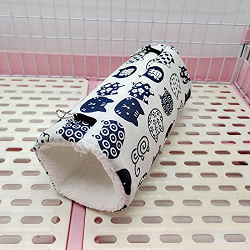 Túneles de hámster para animales pequeños, juguetes de conejillo de indias túnel de juego duradero de felpa Hideaway Pet Crinkle Tunnel (Cat, S)
