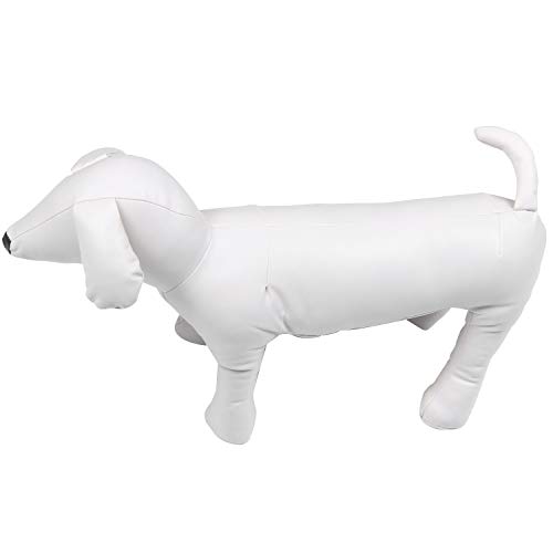 Uniqal Maniquíes de cuero para perros Posición de pie Modelos para perros Juguetes para mascotas Tienda de animales Maniquí Blanco L