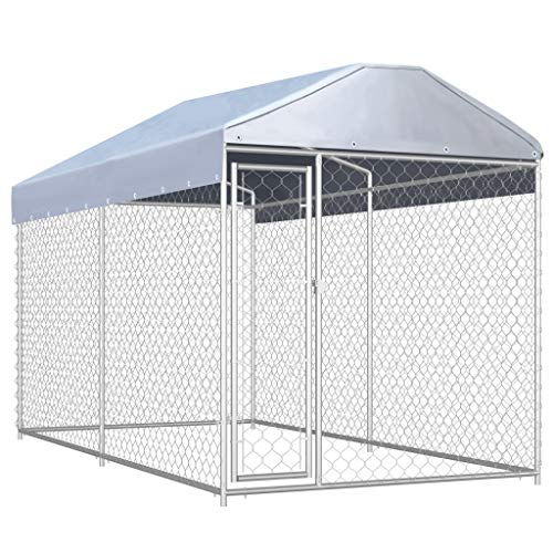 vidaXL Perrera de exterior con toldo 382x192x235 cm