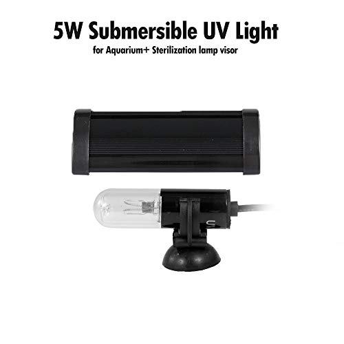 WANGYAN1886-Aquarium Light 5W Acuario Sumergible Luz UV Us Plug Lámpara Germicida Agua Limpiar Alga Verde Bacterias Transparente Impermeable UV Lámpara Luces del Tanque de Peces (Color : US Plug)