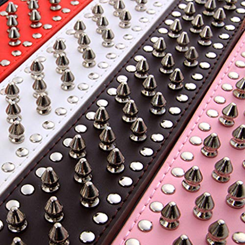 WT-DDJJK Collar de Cadena, Lujoso Collar de Perro con Tachuelas y púas Collares de Cuero de PU Acolchados para Perros medianos Grandes Correa de Cuello