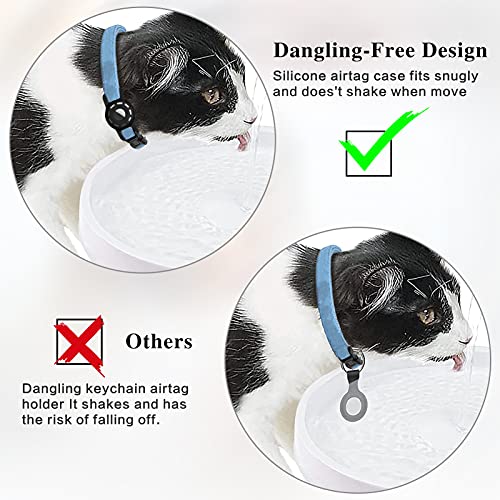 WWW 2 fundas para AirTag, soporte para collar de perro, funda de collar de gato Airtag con diseño antipérdida, para pequeños bucles de cachorro de compañía y correas de mochila, color negro y rosa
