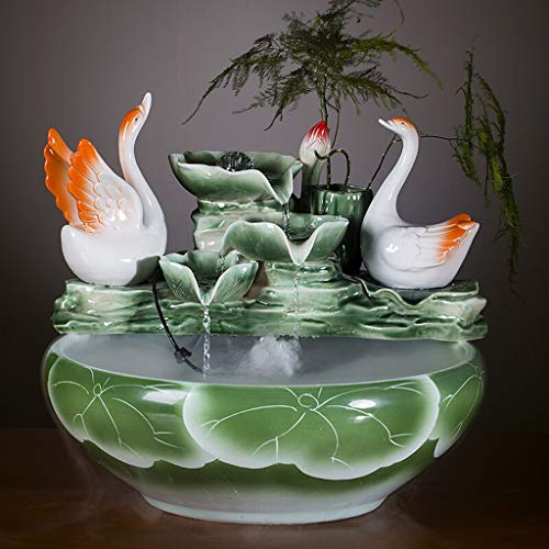 xinxinchaoshi Pecera Hecho a Mano Creativo de cerámica Tanque de Peces Acuario Fuente de Agua humidificación atomizada Sala de Estar Tanque de Peces decoración Acuario Pequeño (Size : S)