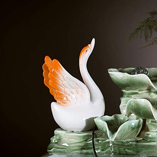 xinxinchaoshi Pecera Hecho a Mano Creativo de cerámica Tanque de Peces Acuario Fuente de Agua humidificación atomizada Sala de Estar Tanque de Peces decoración Acuario Pequeño (Size : S)