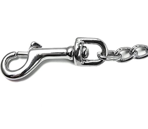 XKMY Correa doble para perro con cadena de hierro fuerte para cachorro, gran perro, correa doble S-XL, 2 correas para perros (color: plata, tamaño: XL)